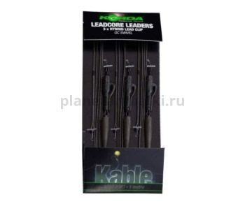 Монтаж готовый KORDA Leadcore Leaders Hybrid Lead Clip QC Swivel Weed 1м