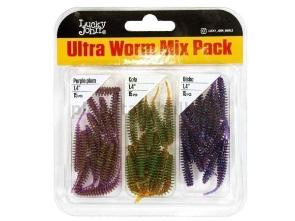 Слаги LUCKY JOHN Pro Series ULTRAWORM Mix Pack/MIX 11,4in 3.5см, набор 45шт.