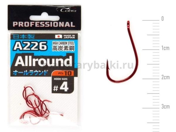 Крючки Cobra Pro AIIROUND A226 №4, 10шт.