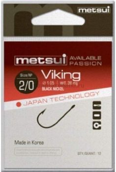 Крючки METSUI VIKING цвет bln, №2, 12шт.
