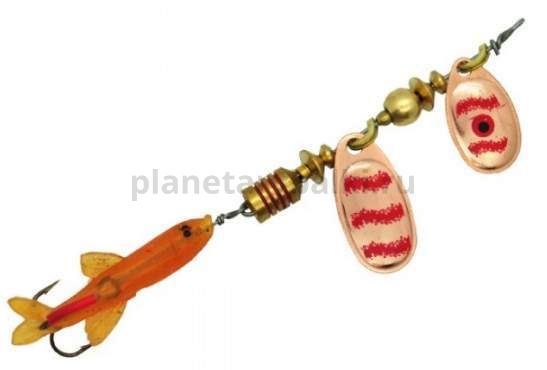 Блесна вращающаяся MEPPS Tandem Perche цвет copper/red блистер