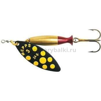 Блесна вращающаяся Mepps AGLIA LONG HEAVY №1+, 12гр., цвет Black/Yellow