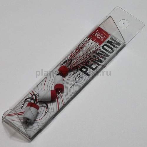 Приманка джиговая Lucky John PENNON 25 бел./крас. в блистере