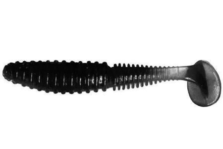 Виброхвост LureMax AYAME 4'', 9,5см, Black 006, 10шт.