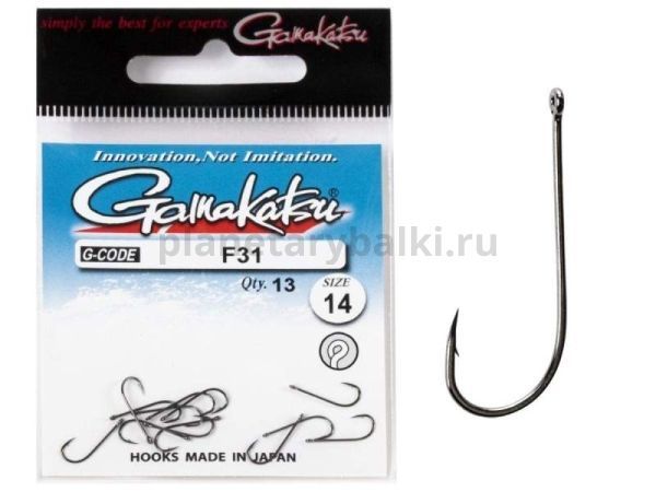 Крючки Gamakatsu F31 NEW LABEL HOOKS BLACK разм. 14 13шт.