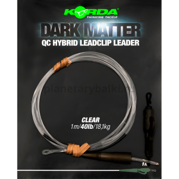 Монтаж готовый KORDA Dark Matter Leader QC Hybrid Clip Clear 40lb, 1м 
