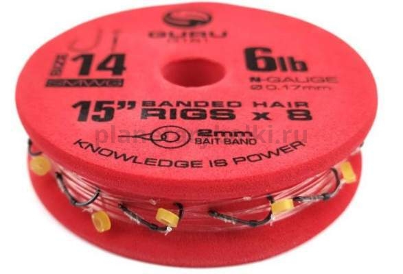 Поводки готовые GURU SMWG Bait Band 15" 38см, №14, 0,17мм, 8шт.