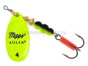Блесна вращающаяся MEPPS Aglia Fluo №4, 9гр., chartreuse