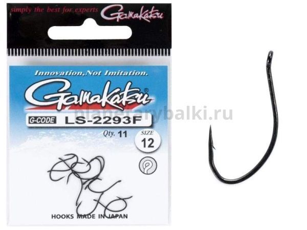 Крючки Gamakatsu LS-2293F NEW LABEL EYED HOOKS BLACK разм. 12 11шт.