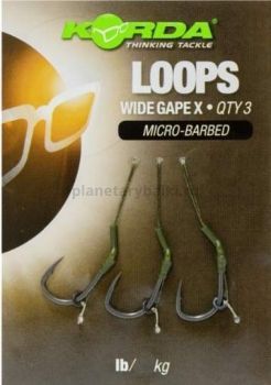 Поводки готовые Korda Loop Rigs DF Wide Gape X №6, 18lb