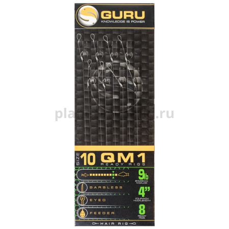 Поводок готовый GURU QM1 Standard Hair 4" №10 0,22мм