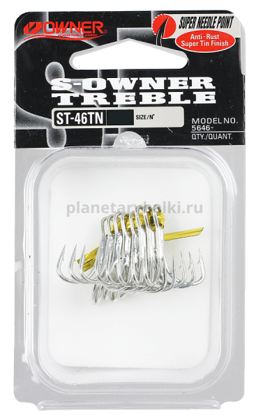 Крючок тройной OWNER ST-46TN №1/0, 6шт.
