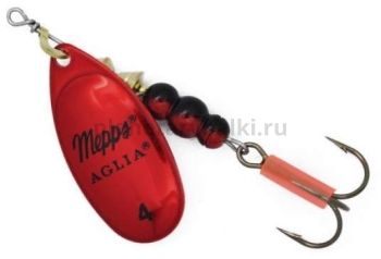 Блесна вращающаяся MEPPS Aglia Platium №4, 9гр., цвет AG/red
