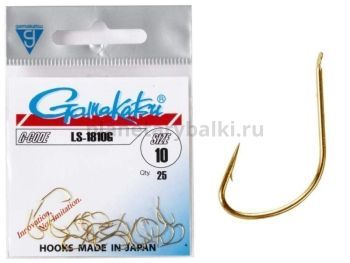 Крючки Gamakatsu LS-1810G HOOKS GOLD разм. 10 25шт.