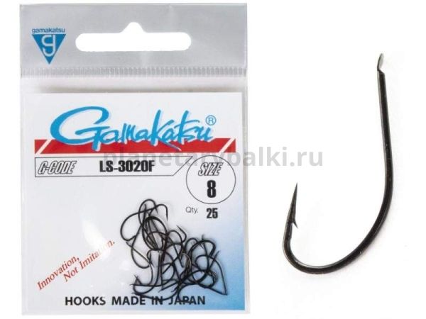Крючки Gamakatsu LS-3020F HOOKS BLACK разм. 08 25шт.