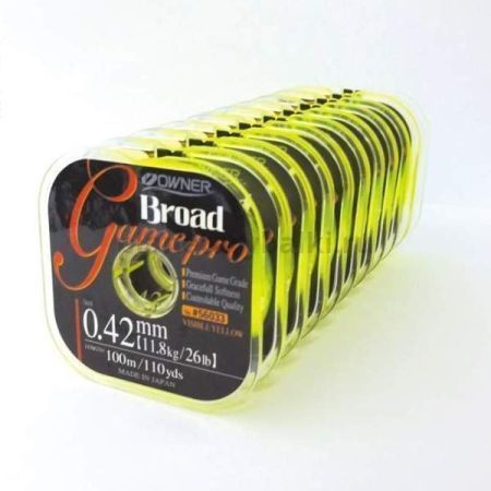Леска OWNER Broad Game Pro yellow 100м, 0,34мм, 7,89кг