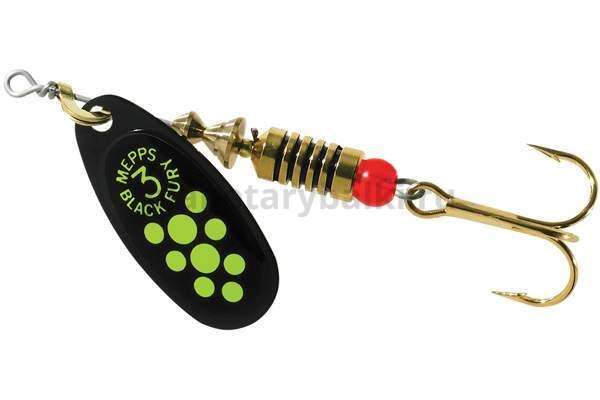 Блесна вращающаяся Mepps BLACK FURY №3, 6,5гр., цвет Black/Chartreuse