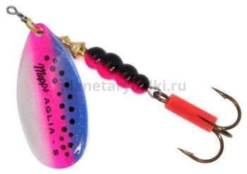 Блесна вращающаяся MEPPS Aglia Fluo №4, 9гр., rainbow