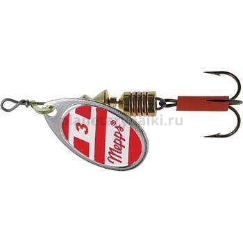 Блесна вращающаяся Mepps AGLIA White/Red №3, 6,5гр., цвет SILVER