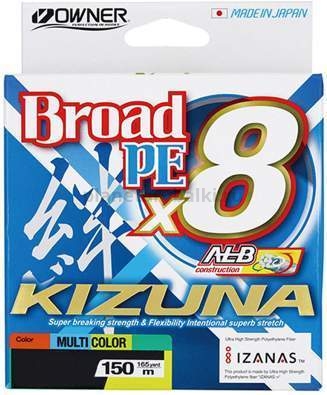 Шнур OWNER Kizuna X8 Broad PE multicolor 10м, 150м, 0,13мм, 6,7кг