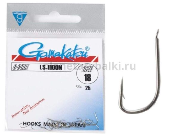 Крючки Gamakatsu LS-1100N HOOKS NICKEL разм. 18 25шт.