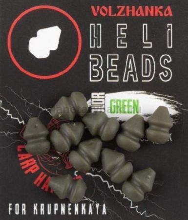 Бусина для оснастки вертолет Volzhanka Heli Beads, цвет Green 10шт.