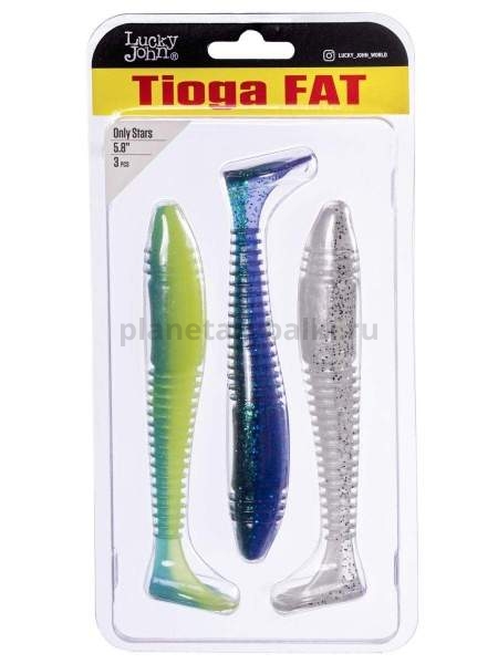 Виброхвосты Lucky John Pro Series TIOGA FAT MIX4 5.8in 14.7см, 3шт.