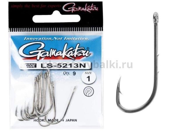 Крючки Gamakatsu LS-5213N NEW LABEL HOOKS NICKEL разм. 01 9шт.