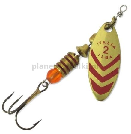 Блесна вращающаяся ILBA LUNGO d/st №5, 19гр., цвет gold-red