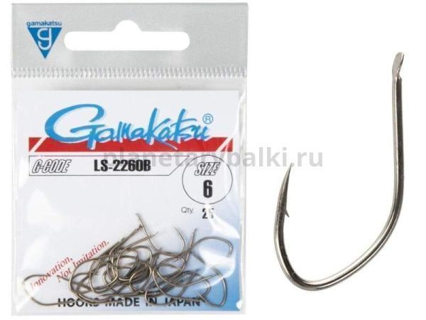 Крючки Gamakatsu LS-2260B HOOKS BRONZE разм. 06 25шт.