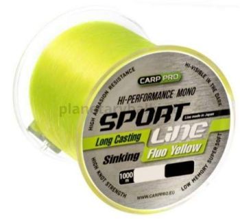 Леска CARP PRO Sport Line Fluo Yellow 1000м, 0,185мм, 2,6кг