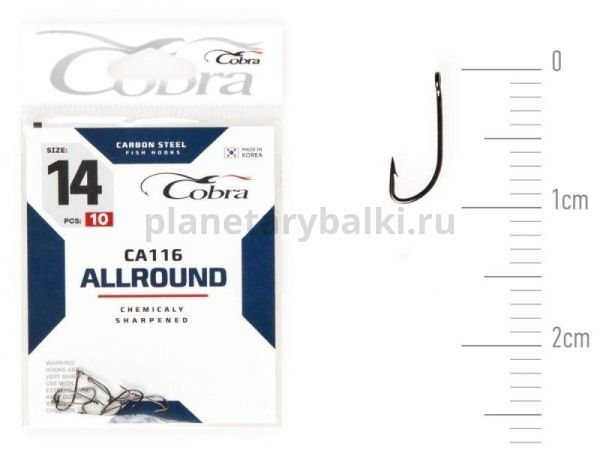 Крючки Cobra Allround CRYSTAL CA116 №14, 10шт.