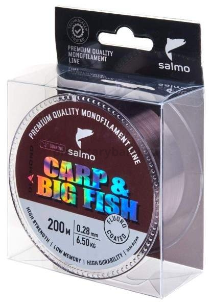 Леска монофильная Salmo Diamond CARP & BIG FISH FLUORO COATED Dark Brown 200мм, 0,28мм, 6,5кг