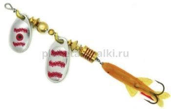 Блесна вращающаяся MEPPS Tandem Perche цвет silver/red блистер