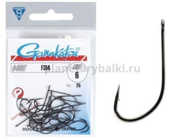 Крючки Gamakatsu F314 HOOKS BLACK разм. 06 25шт.