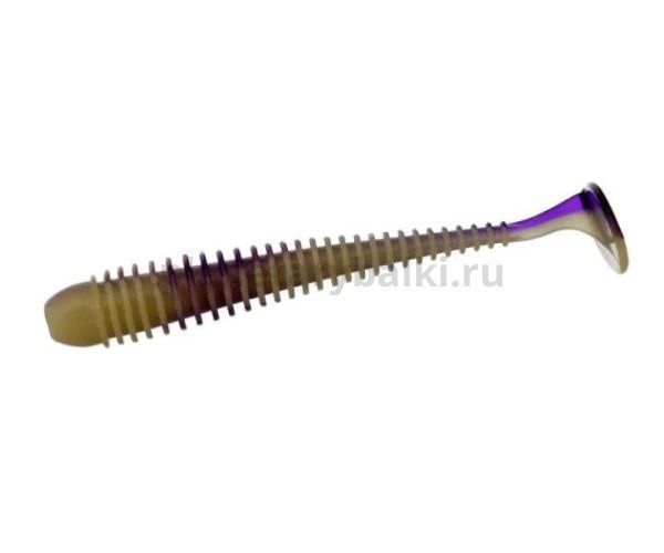 Виброхвост FLAGMAN Mystic Fish 4" 10см, #0527 Violet/Lime Chartreuse, 4шт.