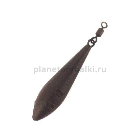 Грузило FLAGMAN Long Cast с вертлюгом 80г brown 2шт ВР
