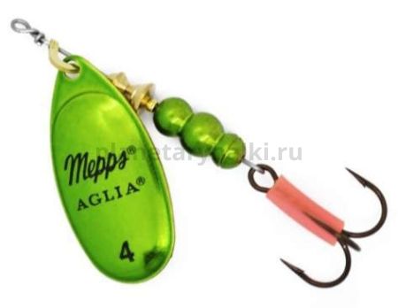 Блесна вращающаяся MEPPS Aglia Platium №4, 9гр., цвет OR/green