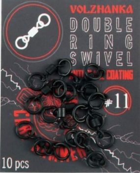 Вертлюги с двумя кольцами Volzhanka Carp Hammer Double Ring Swivel №11, 10шт.