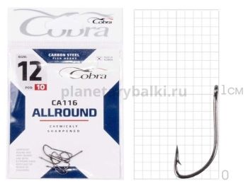 Крючки Cobra Allround CRYSTAL CA116 №12, 10шт.