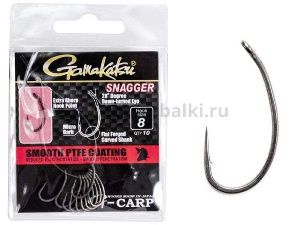 Крючки Gamakatsu G-Carp SNAGGER HOOKS разм. 08 10шт.