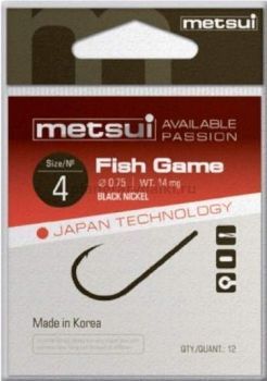 Крючки METSUI FISH GAME цвет bln, размер № 1, в уп. 6 шт