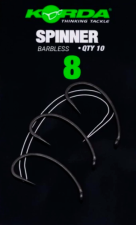 Крючок KORDA Spinner B PTFE без бородки №8, 10шт.