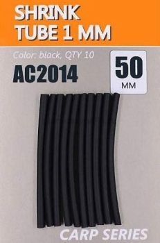 Трубка термоусадочная ORANGE  цвет черный, диаметр 1мм, длина 50мм, 10шт.