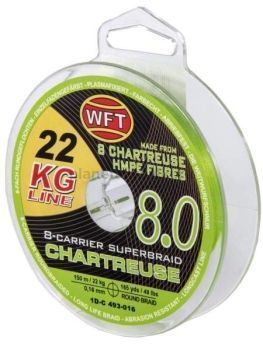 Шнур плетёный WFT KG x8 Chartreuse 150м, 0,16мм, 22кг