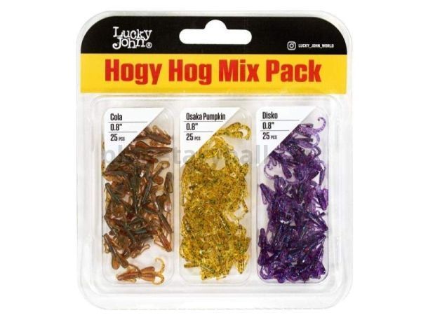 Твистеры Lucky John Pro Series HOGY HOG Pack/MIX1 0,8in 2.03см, набор 75шт.