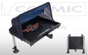 Стол с маркизой для рыболовного ящика COLMIC ABS SIDE TRAY (2 телескопические ноги + тент) 60x45см