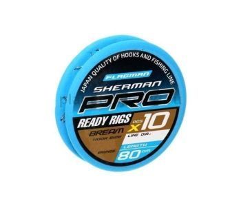 Поводок готовый FLAGMAN Sherman Pro Bream Ready Rigs №16, 0,105мм, 80см, 10шт.