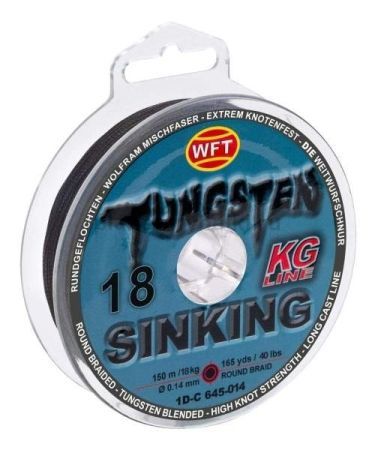 Шнур плетёный WFT KG TUNGSTEN SINKING Black 150м, 014мм, 18кг