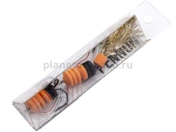 Приманка джиговая Lucky John PENNON BARBELLWORM оранж./черн. в блистере